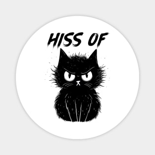 Funny Black Cat Hiss Off Meow Cat Magnet